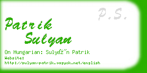 patrik sulyan business card